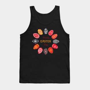 Happy Easter day Pysanka - circle of Easter eggs Tank Top